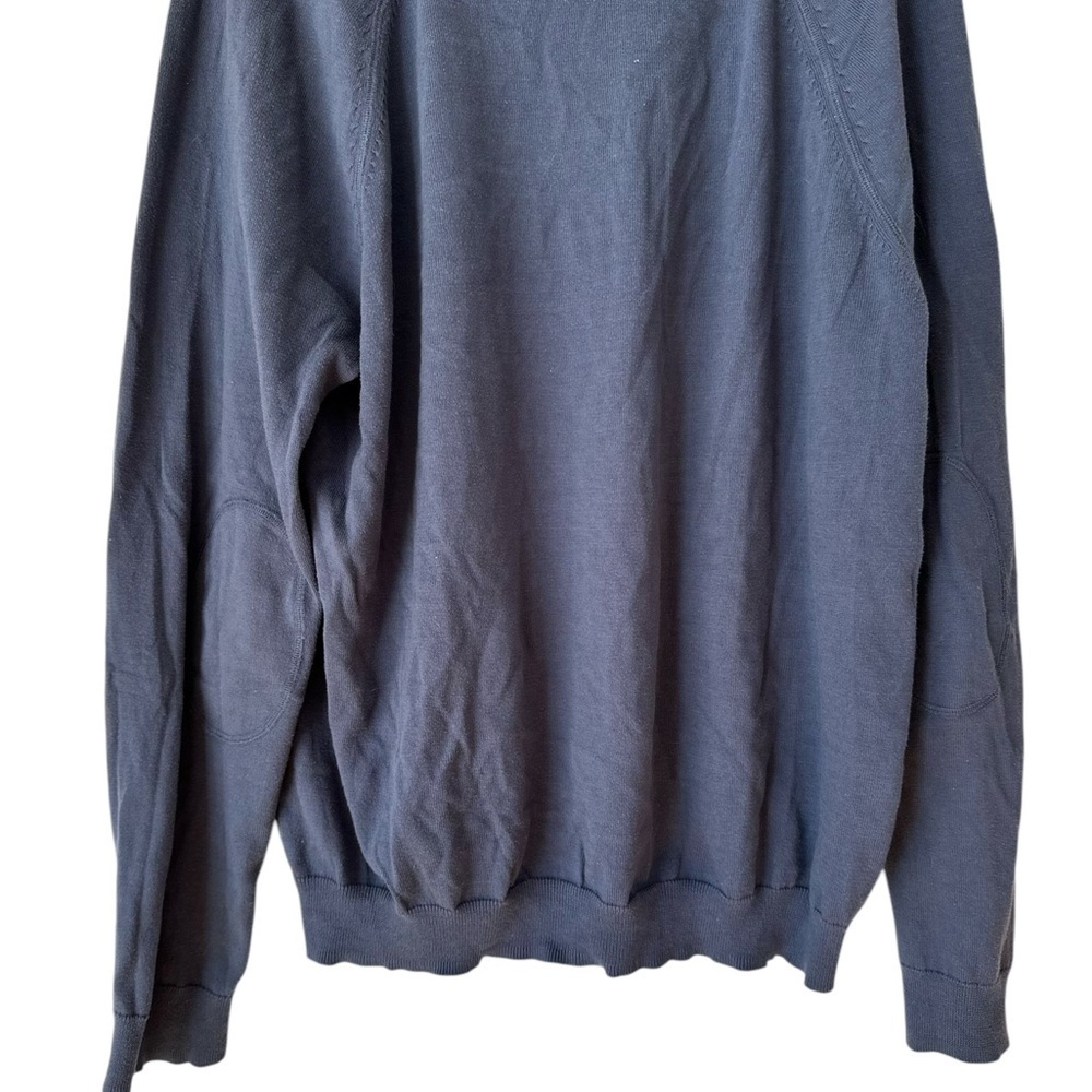 Vince Mens Raglan Sleeve Sweater Blue Crew Neck Cotton Lightweight - Picture 7 of 15